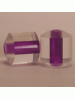 205 - Clear Cylinder with bevel - Purple Center  (Package of 10)