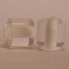 205 - Clear Cylinder with bevel - White Center  (Package of 10)