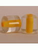 205 - Clear Cylinder with bevel - Yellow Center  (Package of 10)